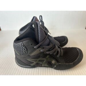 Asics Snapdown 3 GS Boys Lace Up High Top Wrestling Shoes Black Gunmetal 2